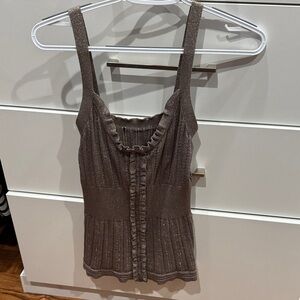 Chic Metallic Brown Camisole Top